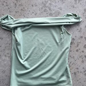 Gaze Off-Shoulder Mint Blouse